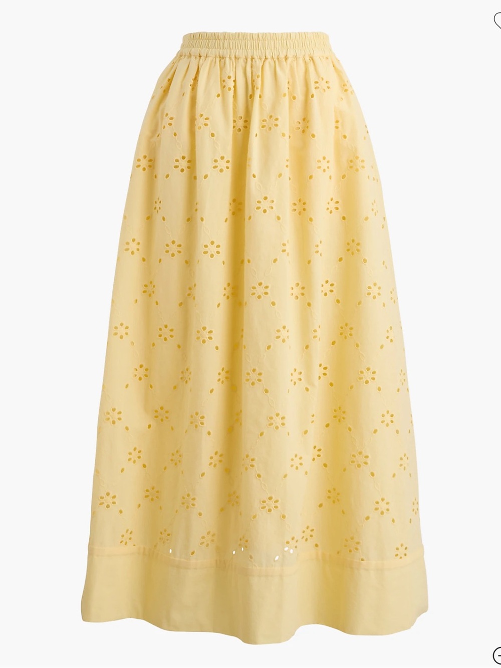 J crew factory eyelet midi skirt pale banana size L 💛🍌